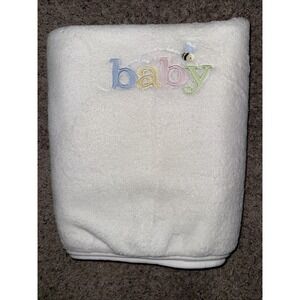 Vintage Carter's BABY White Bee Baby Fleece Crib Blanket Girl 30 X 40